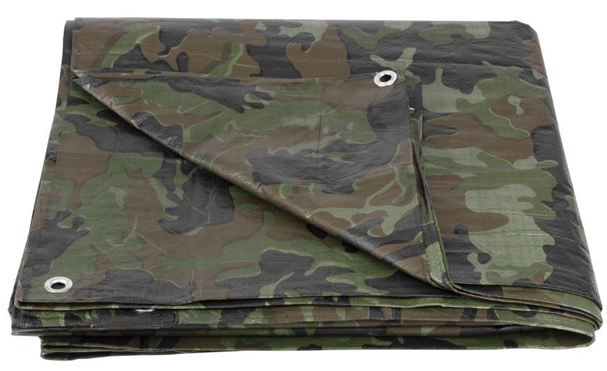 Plachta Tarpaulin Khaki 4x6 m, 80 g/m, zakrývacia, oliva/kamufláž