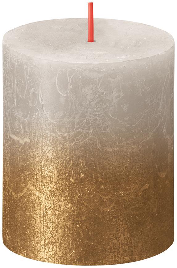 Sviečka bolsius Rustic, Vianočná, Sunset Sandy Grey+ Gold, 80/68 mm