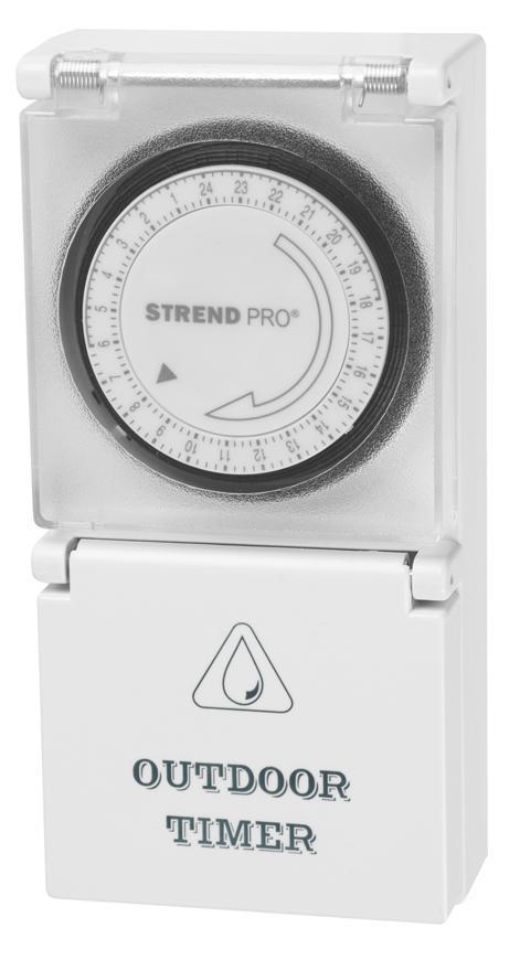 Časovač Strend Pro, mechanická spínacia zásuvka, 230 V, max. 3680 W