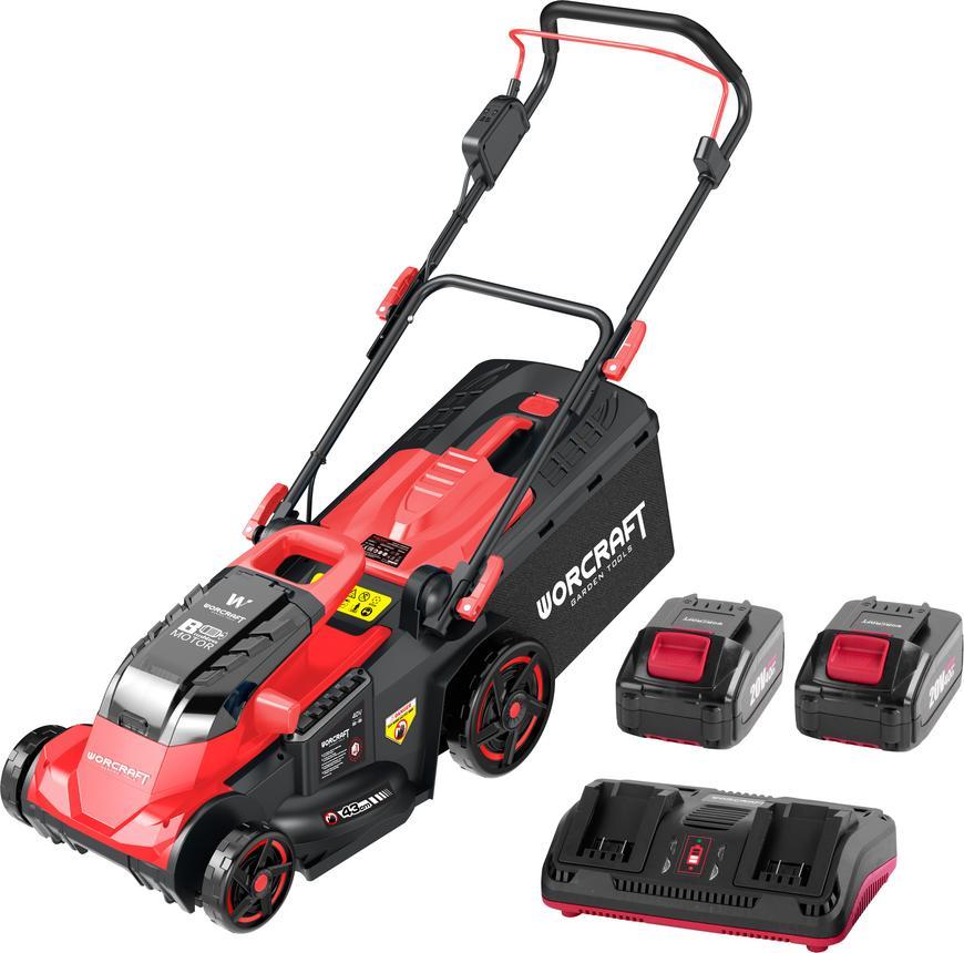 Kosačka Worcraft CLM-S40LiBH ShareSYS, 2x20V Li-Ion, 430 mm, 45 lit., bezuhlíková, SET 2x4.0 Ah akumulátor + rýchlonabíjačka