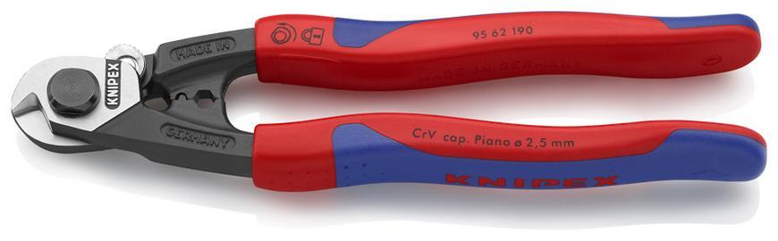 Noznice KNIPEX 95 62 190, 190 mm, do 5mm2, na ocel. lanka