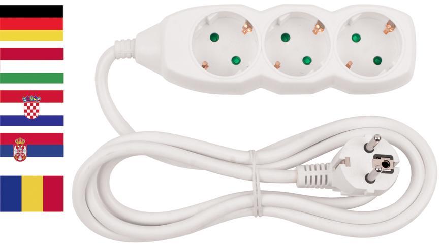 Cable GERMAN socket Strend Pro DG-805BK - 3m, 5 sockets