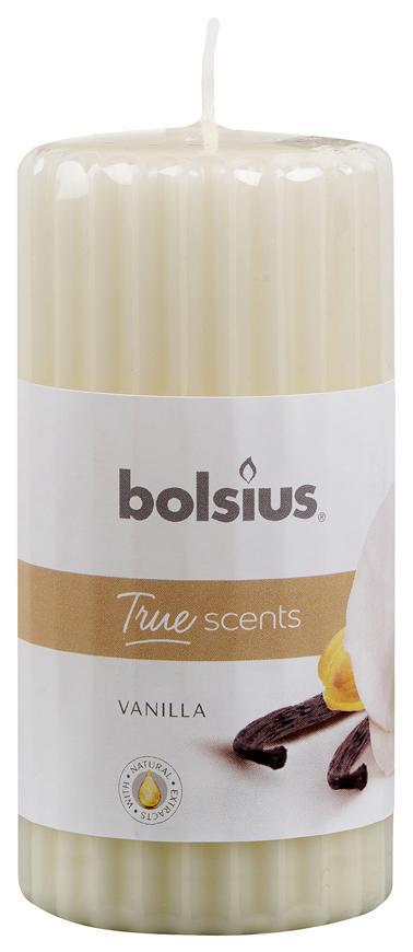 Sviečka Bolsius Pillar True Scents 120/60 mm, valcová, vonná, vanilka