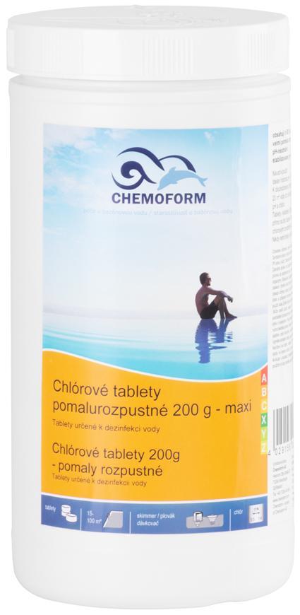 Tablety Chemoform 5601, 200 g, chlórové, pomalorozpustné, bal. 1 kg
