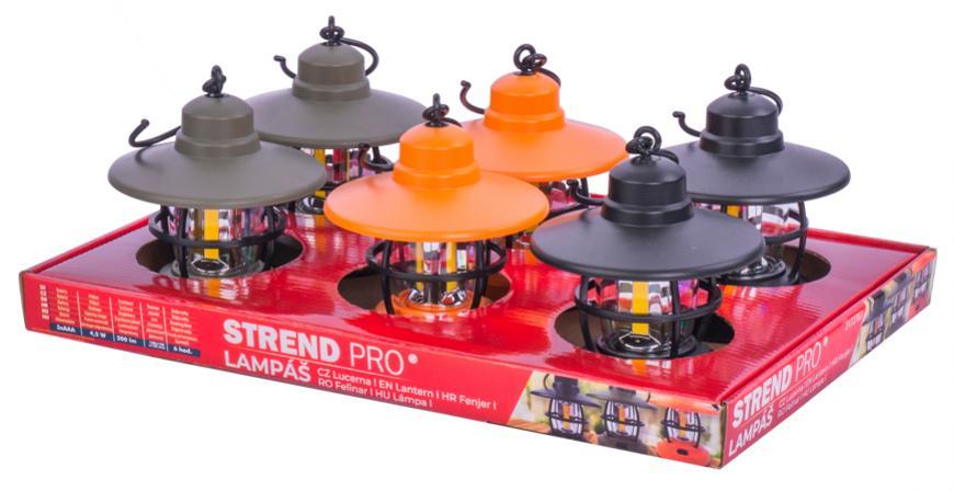 Svietidlo Strend Pro Camping NX1069, RETRO lampášik, mix farieb, 200 lm, 3xAAA, 
