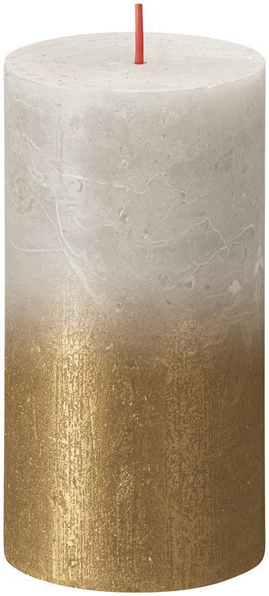 Sviečka bolsius Rustic, Vianočná, Sunset Sandy Grey+ Gold, 130/68 mm