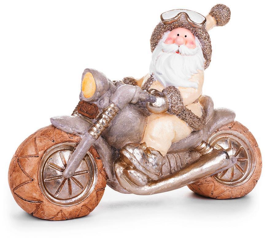 2. TRIEDA Dekorácia MagicHome Vianoce, Santa na motorke, keramika, 47x18,5x34 cm