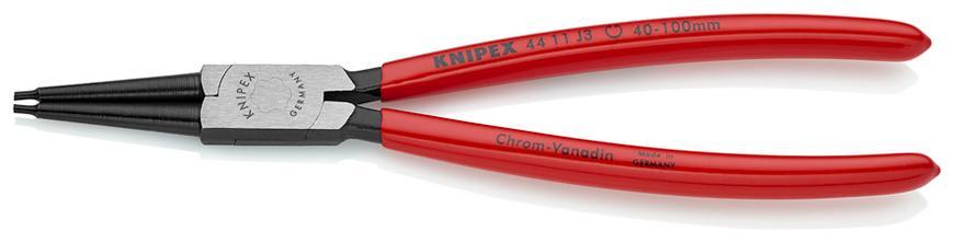 Kliešte KNIPEX 44 11 J3 – rovné, vnútorné poistné krúžky, 40-100 mm