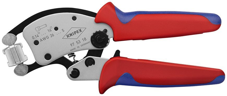 Klieste KNIPEX 97 53 18, 240 mm, 0.14-16mm, samostavit., otoc. hlava, lisovacie