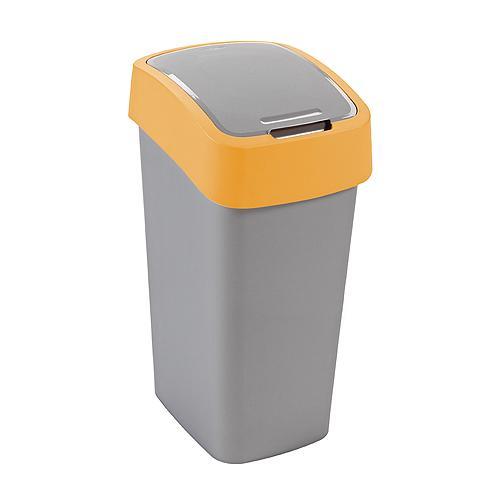 Kôš Curver® FLIP BIN 9 lit., šedostrieborný/žltý, na odpad