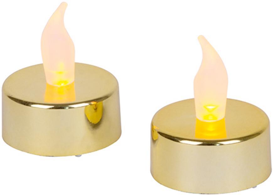 Sviečky MagicHome, 1 LED, bal. 2 ks, zlaté, čajová