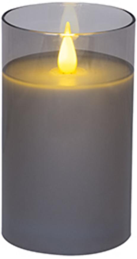 Sviečka MagicHome Vianoce, LED, 2xAA, jednoduché svietenie, časovač, pohyblivý plameň, 7,5x12,5 cm