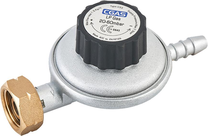 Regultor plynu CGAS C33G02, 20-60 mbar, 10 mm, nastaviten