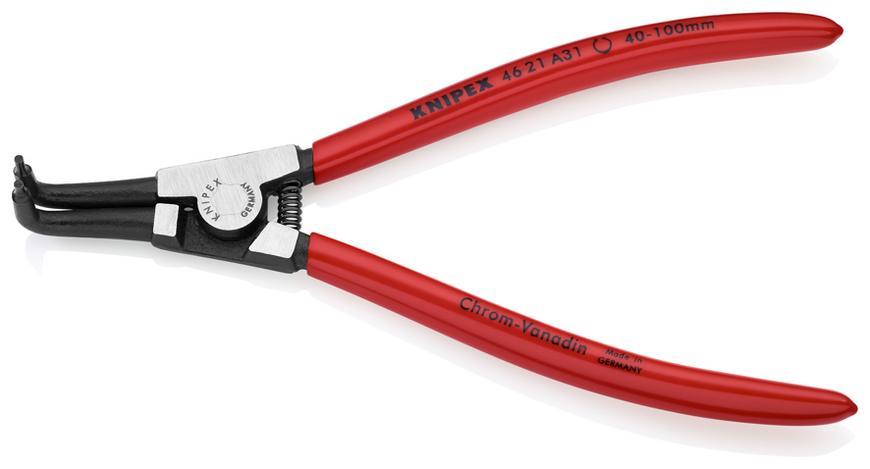 Kliešte KNIPEX 46 21 A31 – 40-100 mm, zahnuté 90°, na vonkajšie poistné krúžky