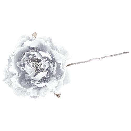 Kvet MagicHome, pivónia, biela, stonka, veľkosť kvetu: 11 cm, dĺžka kvetu: 21 cm, bal. 6 ks