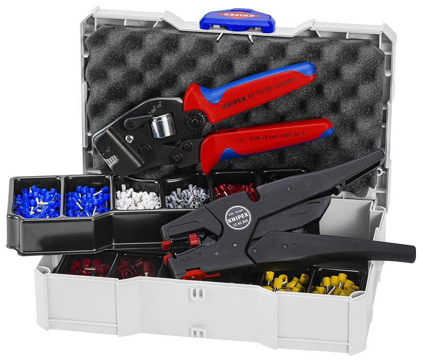 Sada KNIPEX 97 90 16, lisovacia, pre koncove dutinky s plast. objimkami