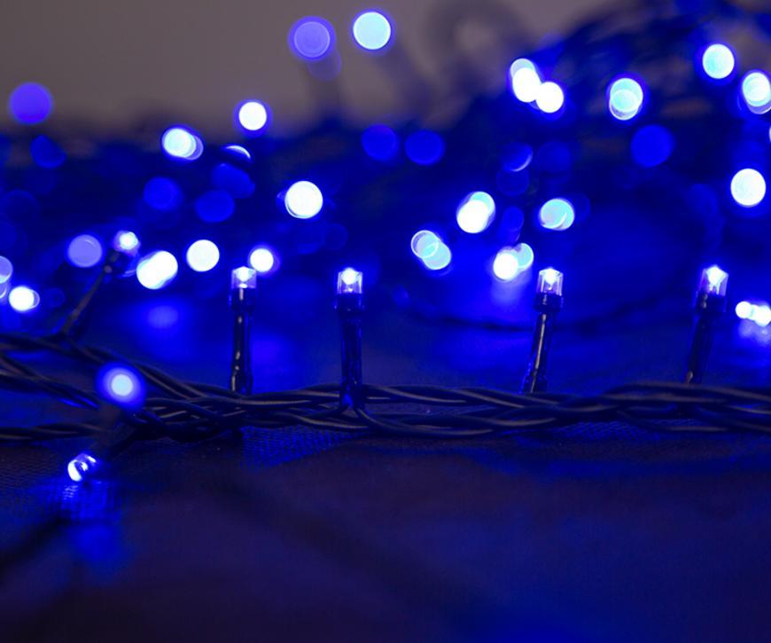 Reťaz MagicHome Vianoce Serpens, 100 LED modrá, 8 funkcií, 230 V, 50 Hz, s adaptérom, IP44, exteriér, osvetlenie,  L-10 m