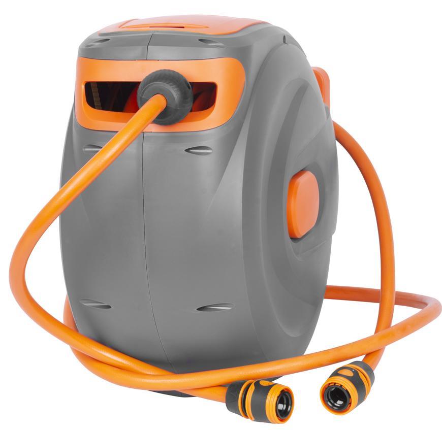 Navíjač Strend Pro, na stenu, automatický 1/2", s hadicou 20+2 m, záhradný