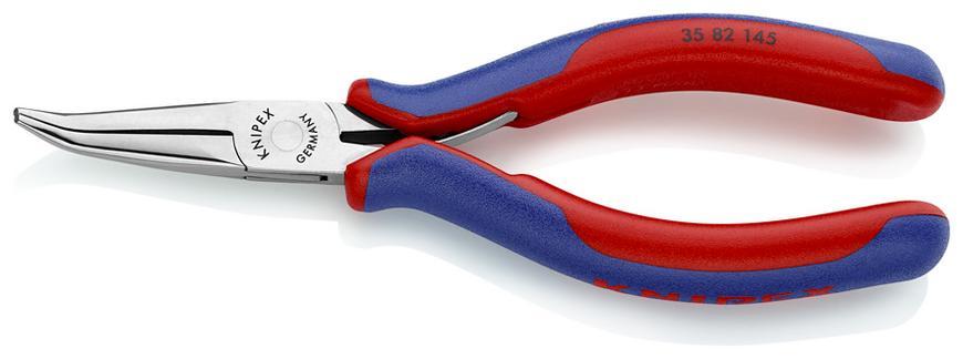 Klieste KNIPEX 35 82 145, 145mm, polgulate, zahnute, dlhe celuste, pre elektroniku