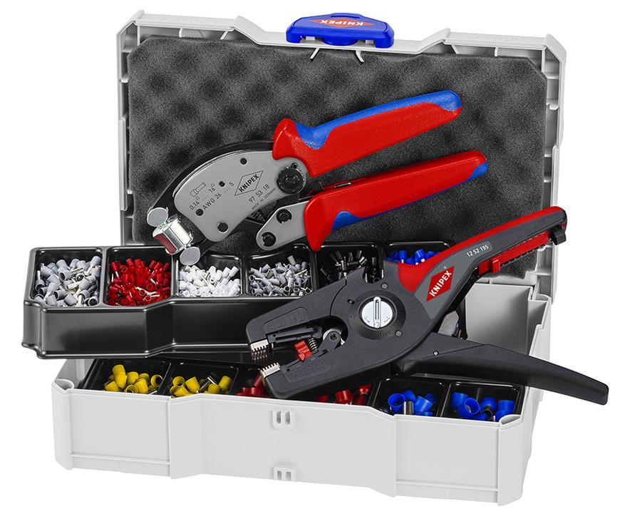 Sada KNIPEX 97 90 14, lisovacia, pre koncove dutinky s plast. objimkami