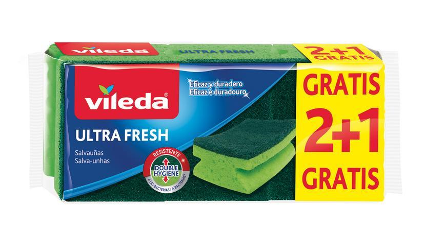 Hubka Vileda Ultra Fresh, špongia na riad, 2+1 ks