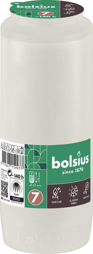 Náplň Bolsius, 140 h, 471 g, 67x178 mm, do kahanca, biela, olej