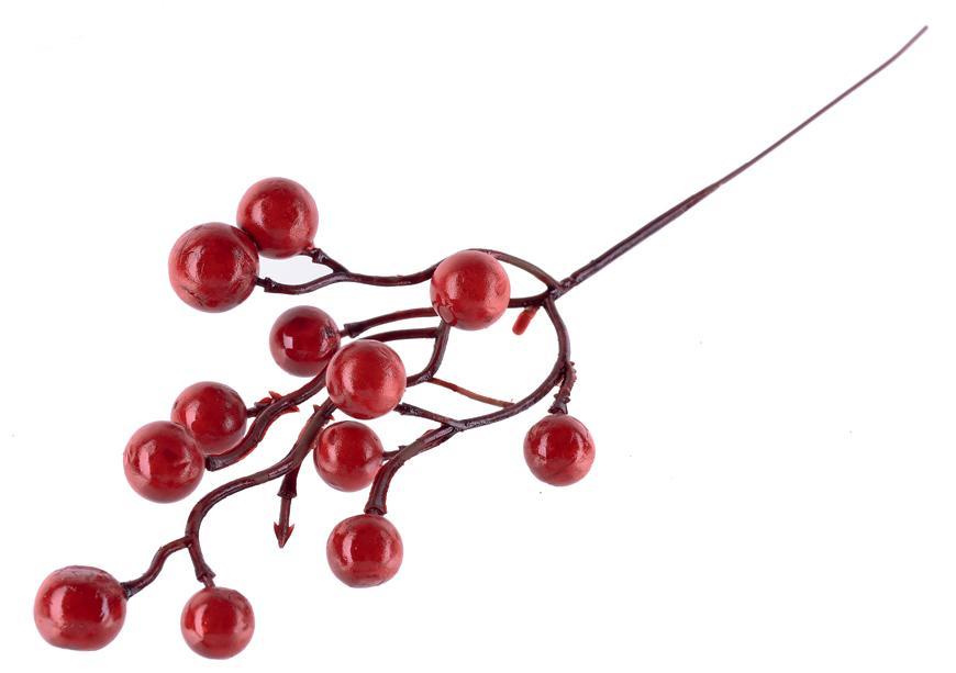 Vetvička MagicHome Vianoce, Berries, červená, 27 cm, bal. 6 ks