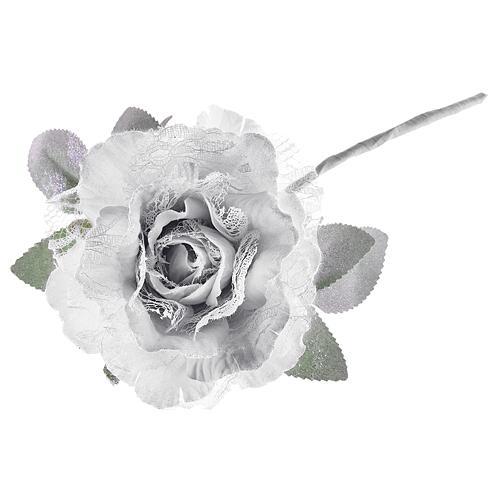 Kvet MagicHome, pivónia s listom, sivá, stonka, veľkosť kvetu: 12 cm, dĺžka kvetu: 23 cm, bal. 6 ks