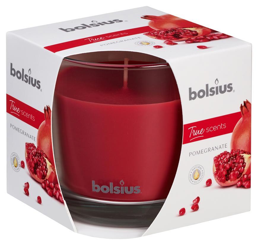 Sviečka Bolsius Jar True Scents 95/95 mm, vonná, granátové jablko