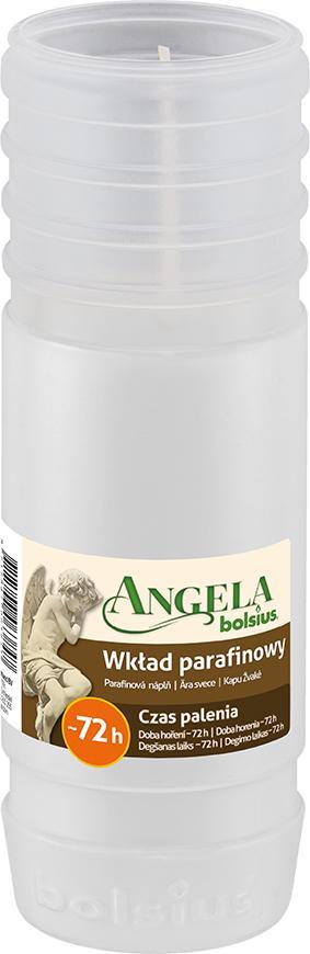 Náplň bolsius Angela Light biela, 72 h, 222 g. 50x120 mm, parafín