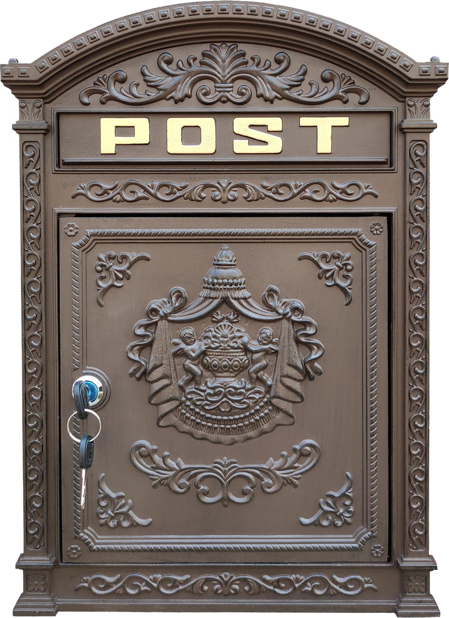 Schránka Edgar 315x95x445 mm, poštová, hnedá