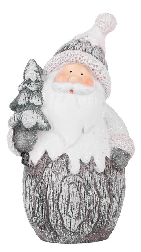 Postavička MagicHome Vianoce, Santa držiaci stromček, polyresin, 15 cm