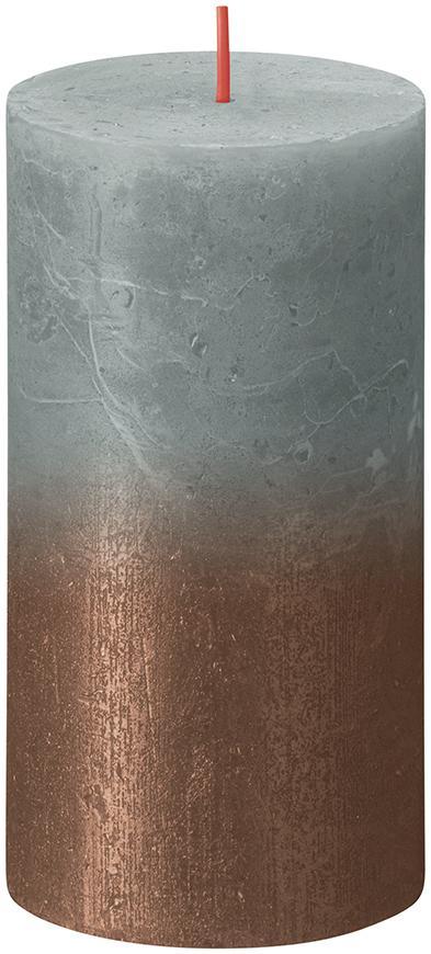Sviečka bolsius Rustic, Vianočná Sunset Eucalyptus Green + Copper, 130/68 mm