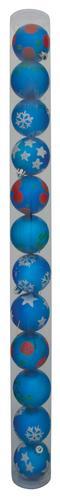 Gule MagicHome Vianoce, 12 ks, modré s ornamentami, 6 cm