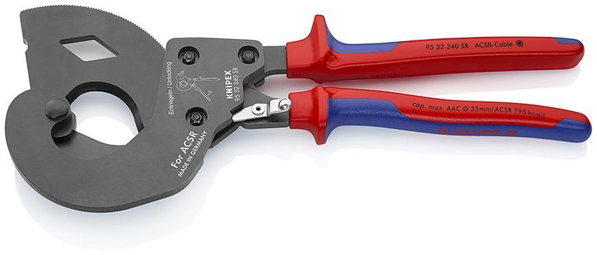 Klieste kablove KNIPEX 95 32 340 SR, 340 mm, 32mm/1 1/4", so zapadkou