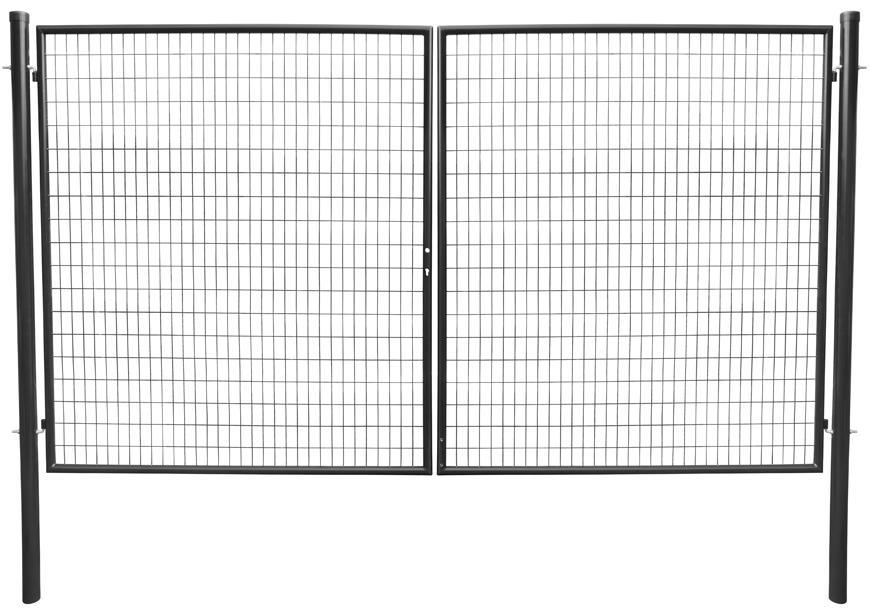 Brána Strend Pro METALTEC DUO, 3580/1950/100x50 mm, antracit, dvojkrídlová, záhradná, ZN+PVC, RAL7016