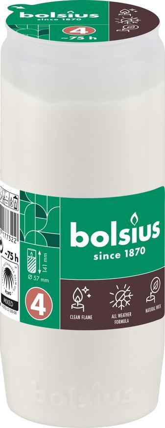 Npl Bolsius, 75 h, 238 g, 57x141 mm, do kahanca, biela, olej