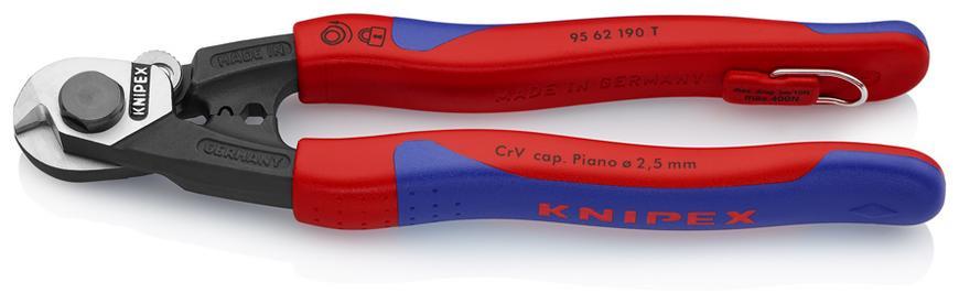 Noznice KNIPEX 95 62 190 T, 190 mm, do 5mm2, na ocel. lanka
