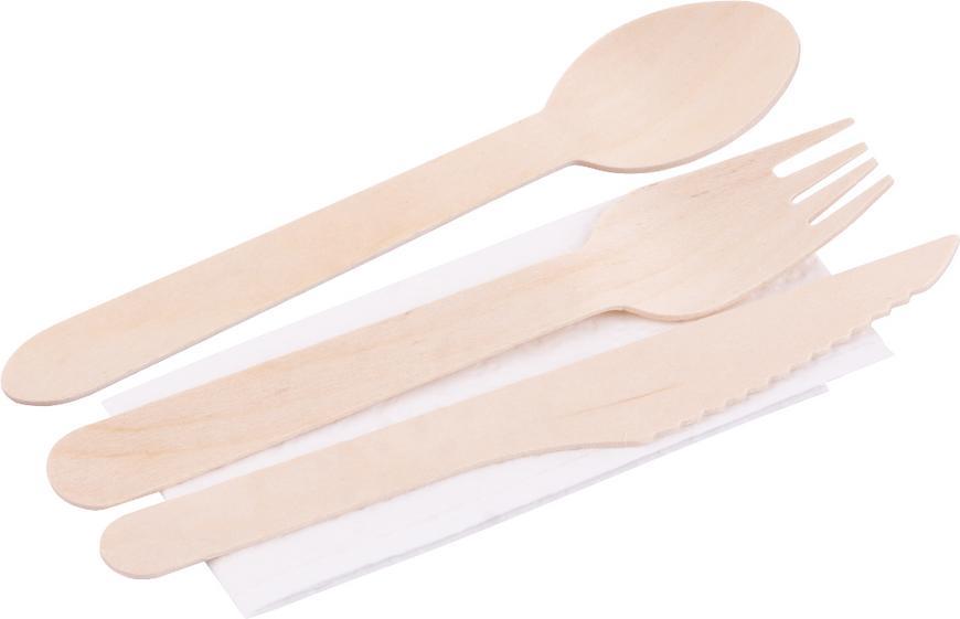 Prbor MagicHome Woodline ECO, n, vidlika, lyica, servtka, 100% Natural