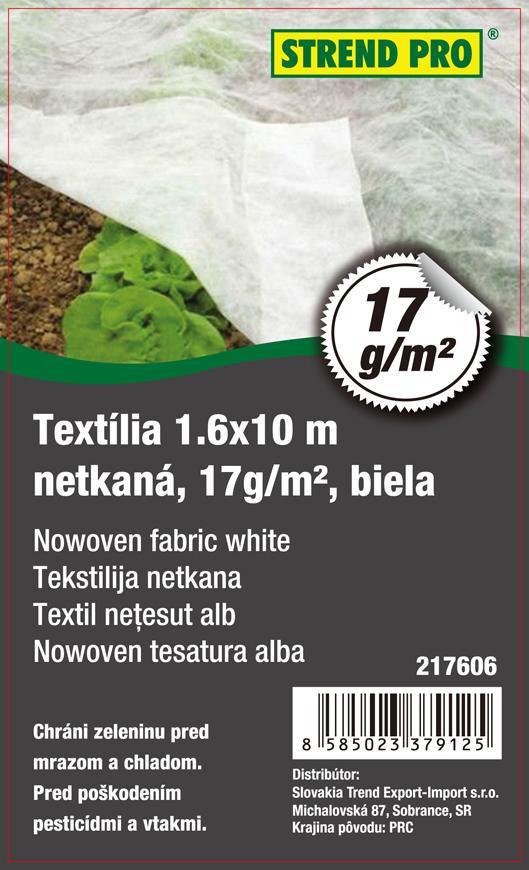 Textília Garden B1106 1,6x10 m, netkaná, 17 g/m, biela