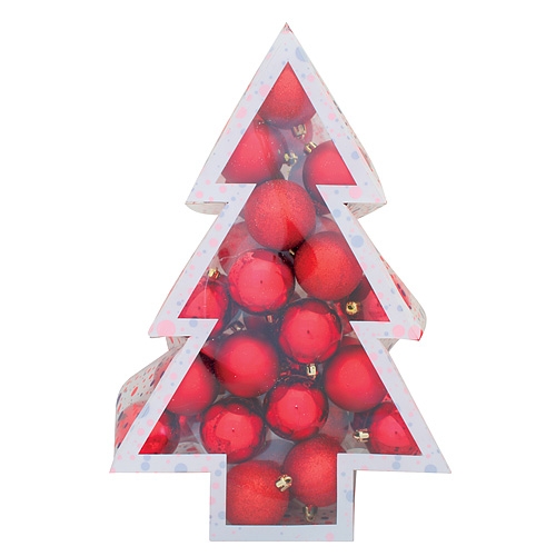 Gule MagicHome Vianoce, 34 ks, červené, mix, 6 cm