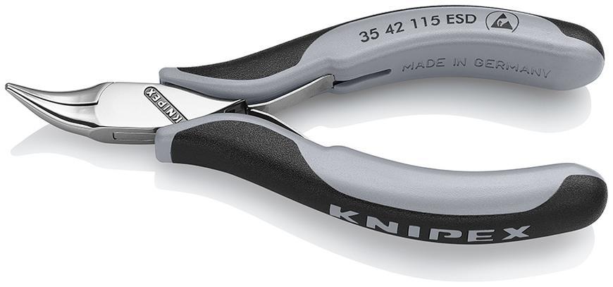 Klieste KNIPEX 35 42 115 ESD, 115mm, pogulate, zahnute, pre elektroniku