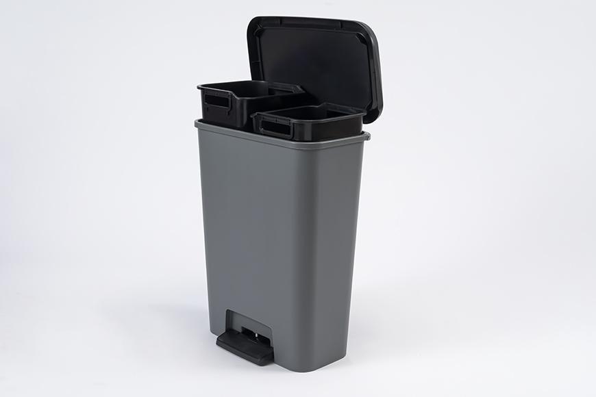 Kôš Curver® COMPATTA BIN, 23+23L, 29,4x49,6x62 cm, čierny/sivý, na odpadky
