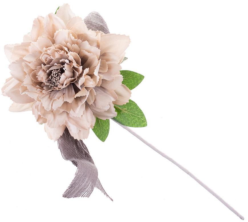 Kvet MagicHome, pivónia, so stuhou, béžová, stonka, veľkosť kvetu: 17 cm, dĺžka kvetu: 37 cm, bal. 6 ks