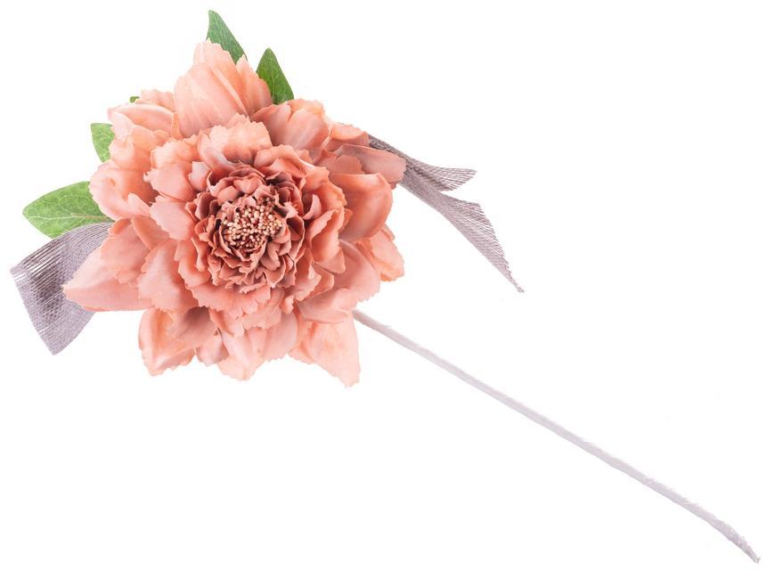Kvet MagicHome, pivónia, so stuhou, marhuľová, stonka, veľkosť kvetu: 17 cm, dĺžka kvetu: 37 cm,bal. 6 ks