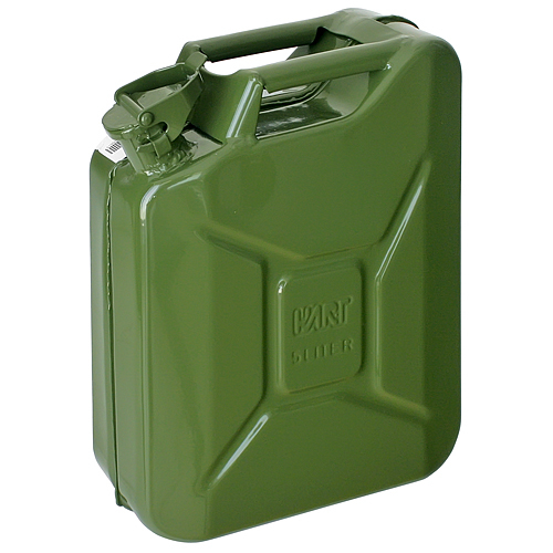 Kanister JerryCan 5 lit., kovový, na PHM, GS/TUV, zelený, RAL6003