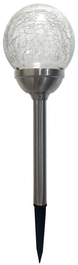 Lampa LED farebná a teplá biela, solárna, 1xAA, nehrdzavejúca oceľ + sklo, 12x44 cm