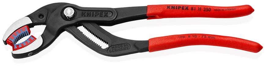 Klieste KNIPEX 81 11 250, 250 mm, na sifon, plast. konektory a trubky