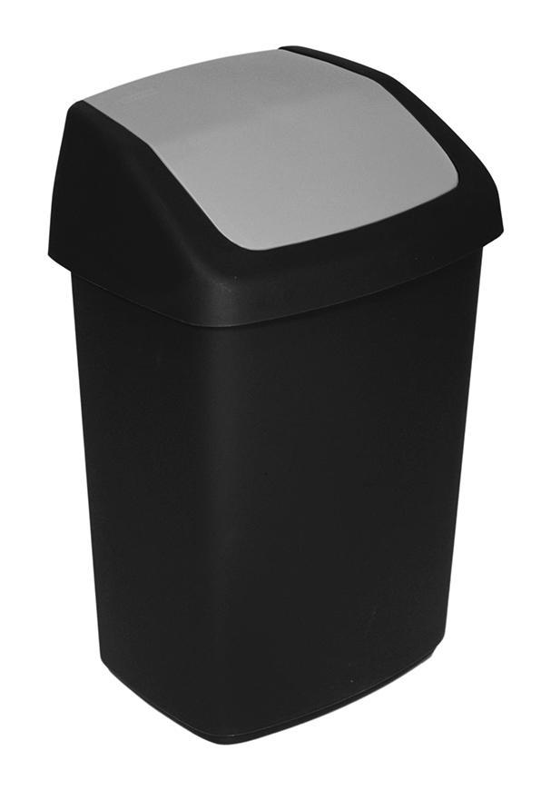 Kôš Curver® SWING BIN, 10L, 19,8x24,6x37,3 cm, čierny/sivý, na odpadky