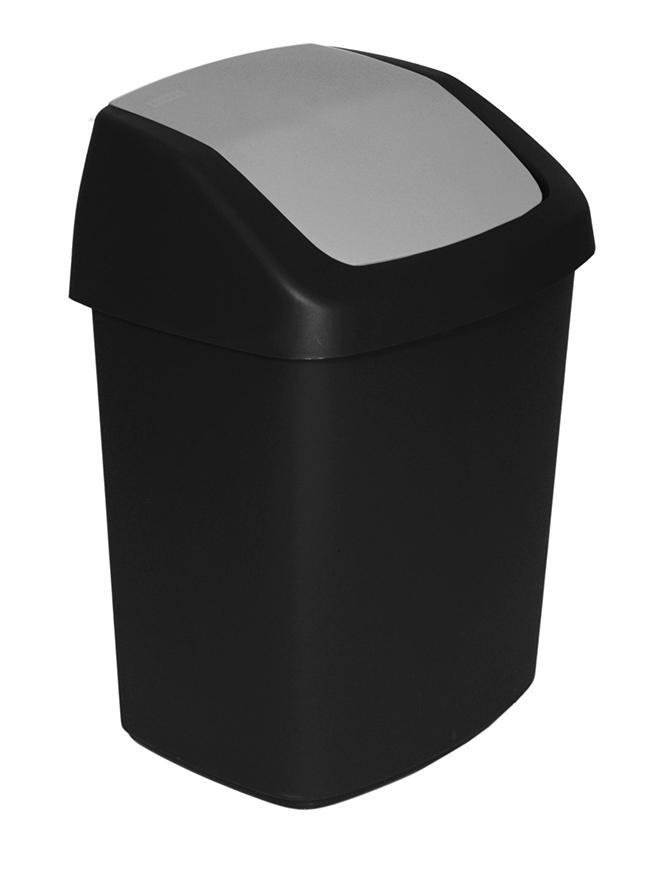 Kôš Curver® SWING BIN, 15L, 24,8x30,6x41,8 cm, čierny/sivý, na odpadky